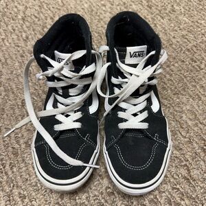 Vans Kids Black and White High-Top Sneakers